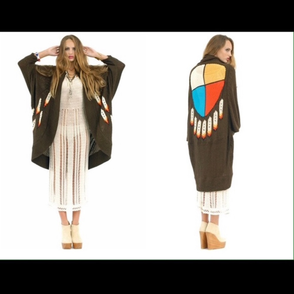 Rare brown Wildfox Dream Catcher cardigan. Hard to find. Only work a few times